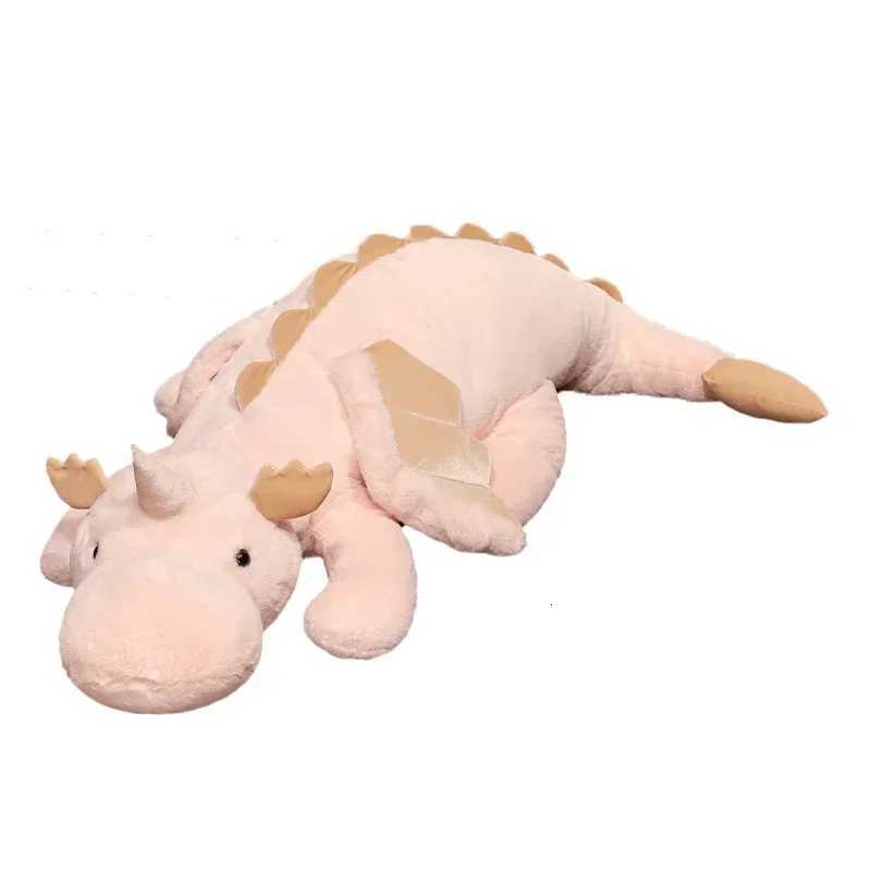 Giant Flying Dragon White Pink Snow Dragon Plush Dinosaur Plushie Toy Soft Stuffed Animal Doll Big Sleep Pillow Kid Gift XJ250715