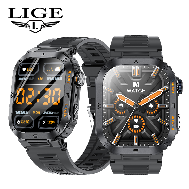 LIGE Women's Men's Smart Watch, 1.8-inch HD Smart Watch with 120 Sports Modes, Heart Rate/Sleep Monitoring, IP67 Waterproof, Bluetooth Call 