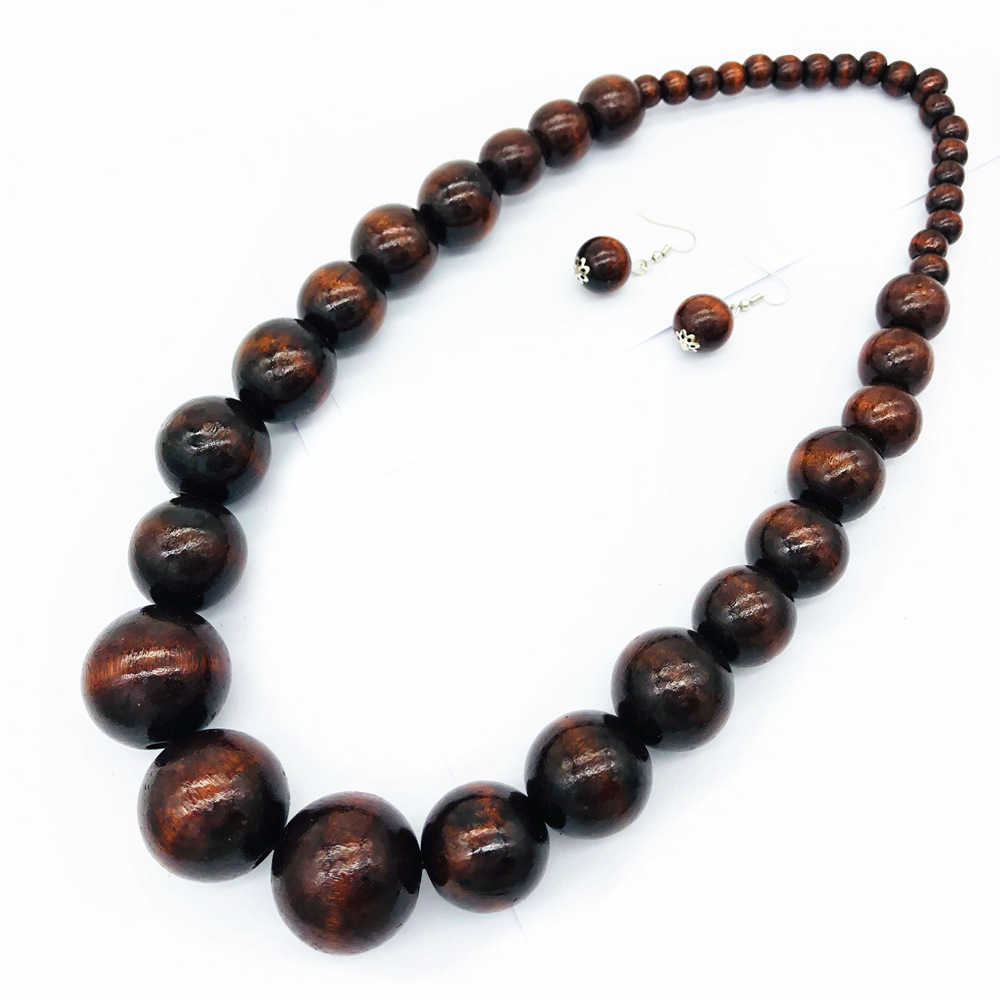 Ethnic Style Wooden Bead Necklace Colorful Sweater Chain Set Necklace Jewelry Necklace 250715 - view 7