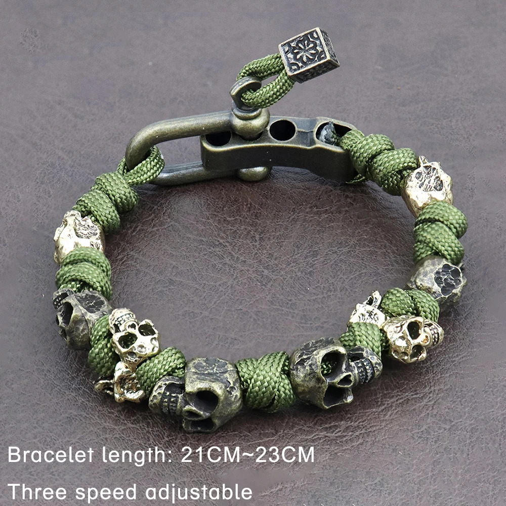 Retro Mens Skull Handmade Bracelet Gothic Skeleton Adjustable Woven Bangle Punk Motorcycle Amulet Jewelry Accessories Wholesale 250712