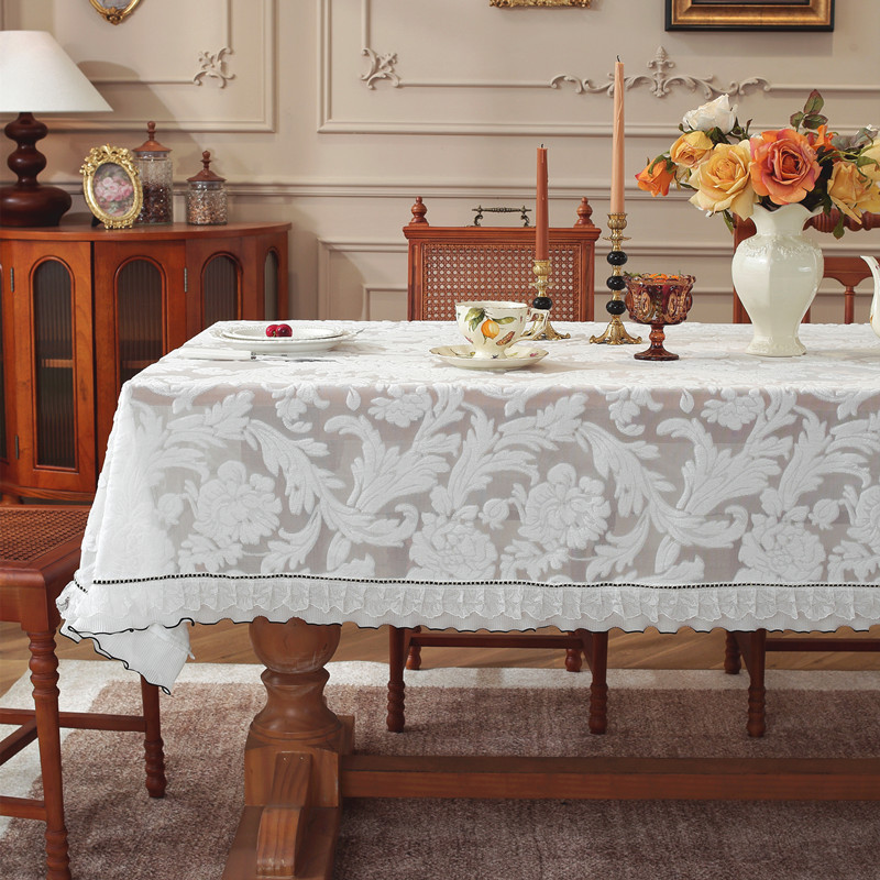 Waterproof and oil-proof printed brocade tablecloth rectangular available in multiple sizes Jacquard tablecloth for family gatherings and banquets