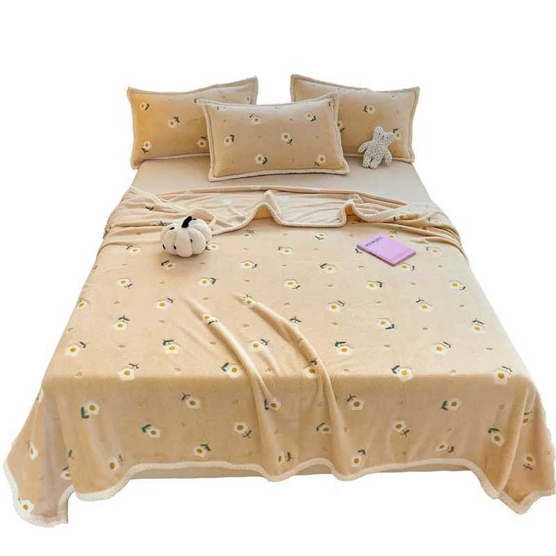 Floral Print Flannel Baby Blanket Bedding Soft Kids Nap Cover Air Conditioning Blankets Summer Thin Quilt Sofa Shawl L250715ELT7