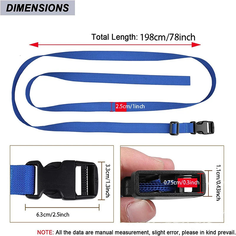4 pieces of luggage straps for suitcases with adjustable buckle 250708
