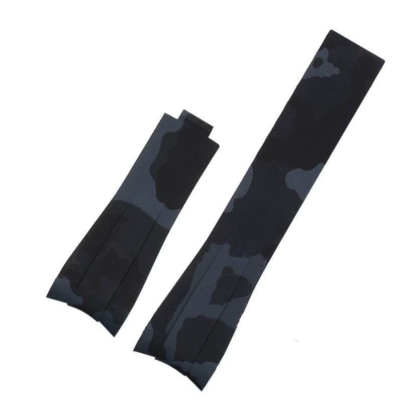 High quality Rubber watch strap 20mm 21mm waterproof silicone wristband camouflage watchband wristwatches band watch bracelet 220412