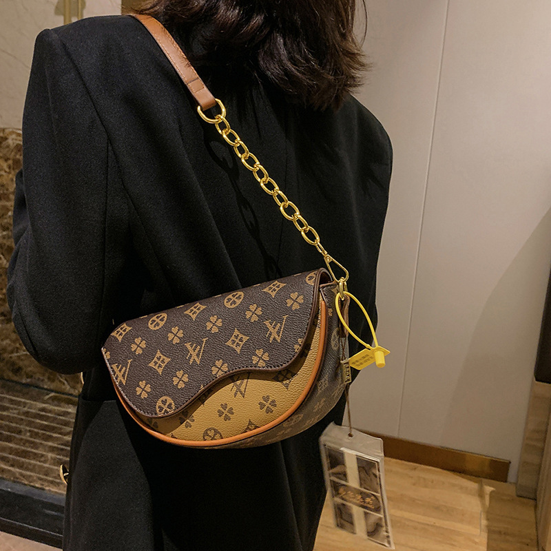 Designer Shoulder for Women 2025 New Fashion Printed Saddle High-Quality Soft PU Leather Versatile Casual Compact Crossbody Light Luxury Women's 