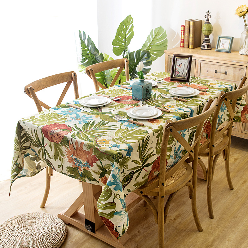 European Fabric Tablecloth Flowers Relief Pattern Table Cloth High Precision Round Rectangle Thicken Big Tassel Cover Mat