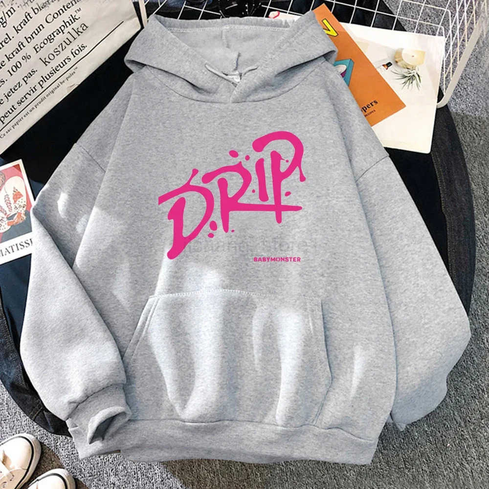 Women/Men Harajuku AESThetic Hoodie Album Drip babymonster Unisex Autumn Winter Pullover Sweatshirt Vintage M250715