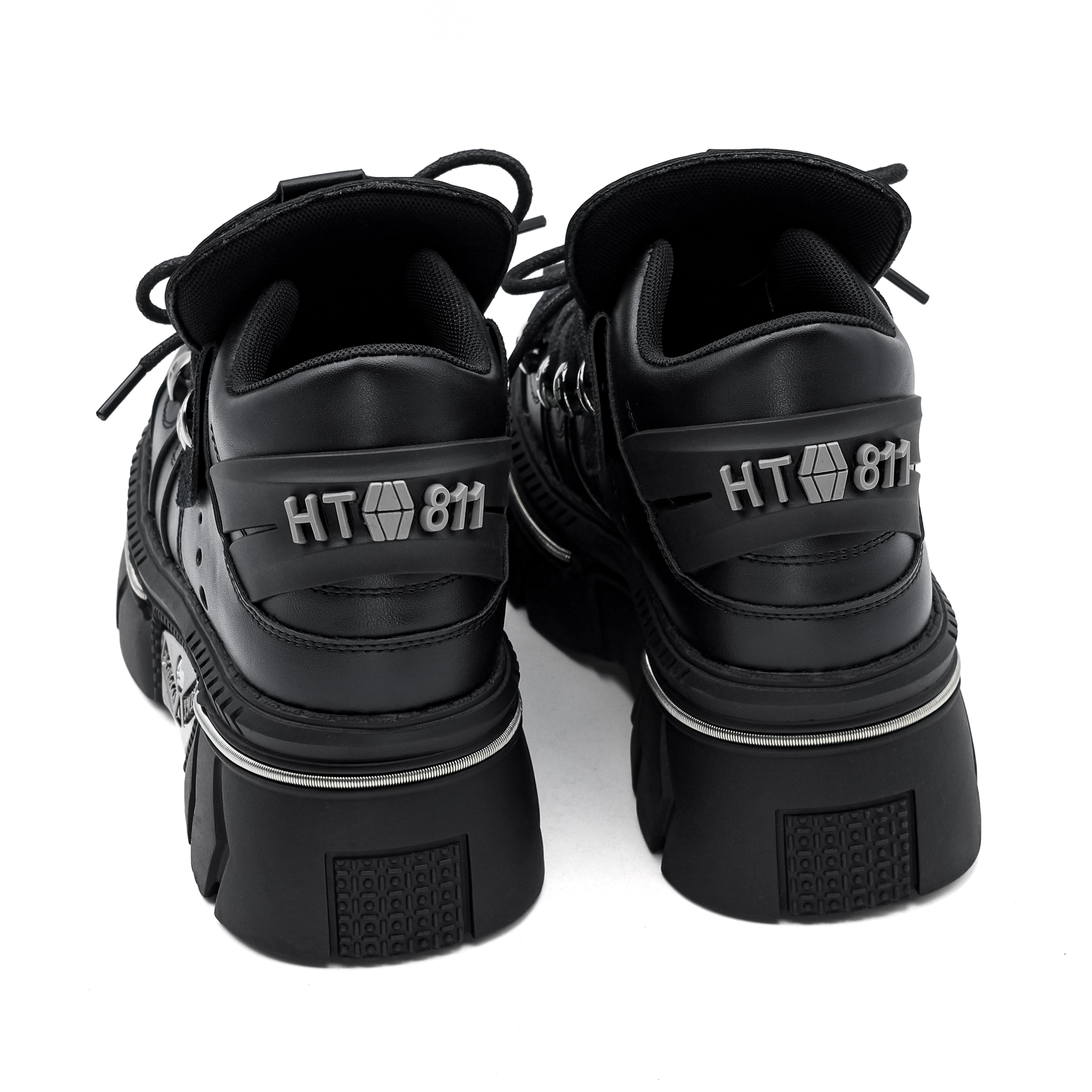 Gothic Dark Single-Piece Womens Small Heels Summer Edition with Comfortable Thicker Soles