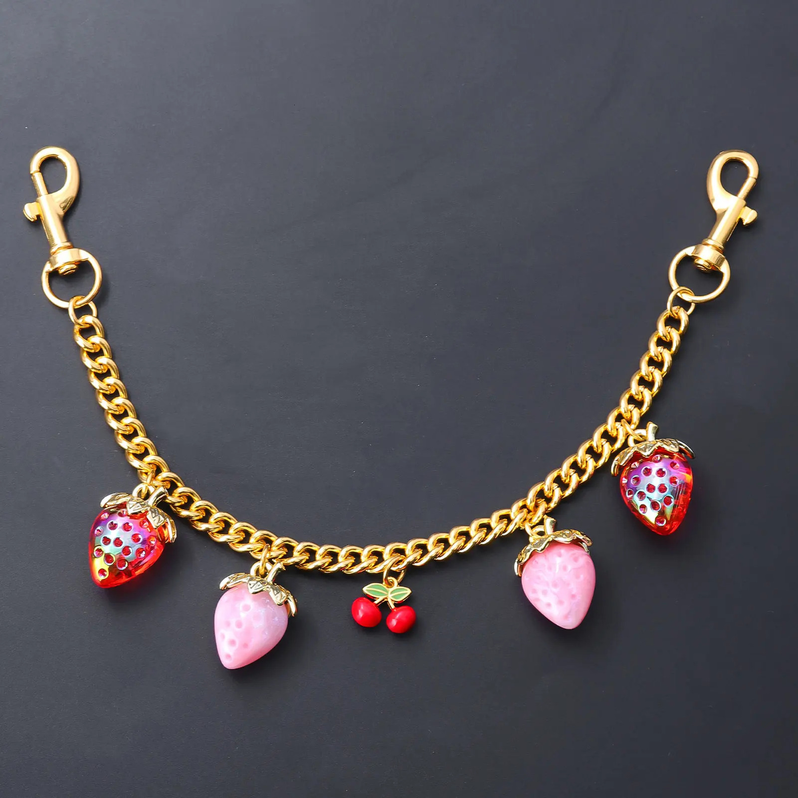 Strawberry Bag Charm Keychain: Cute Pink Fruit Pendant for Backpack, Purse, School Bag, or Gift ddmymoon