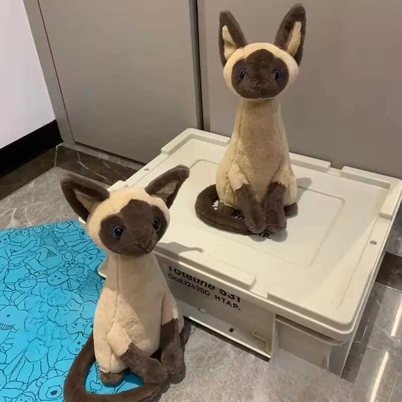 With tags Spot Siamese Cat Cute Plush Toy Baby Company Soothing Doll Give Friend Birthday Holiday Gift Stuffed Animal XJ250715