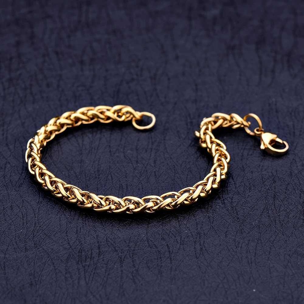 2020 New Stainless Steel Golden Keel Chain Bracelet Fashion Jewelry For Women and Men Wedding Birthday Party Gift 4/5/6MM XJ250715