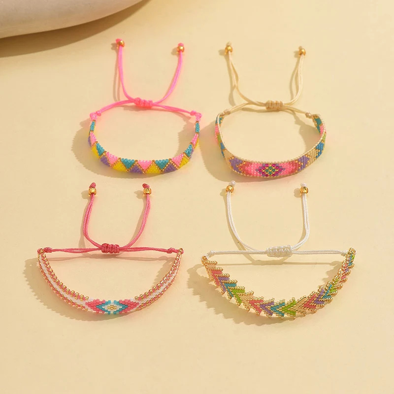 4Pcs/Set Miyuki Beads Bracelet Couple Bracelets Set Gift Lovers Jewelry Handmade Loom Woven Jewellery Wide Pulseras 250712