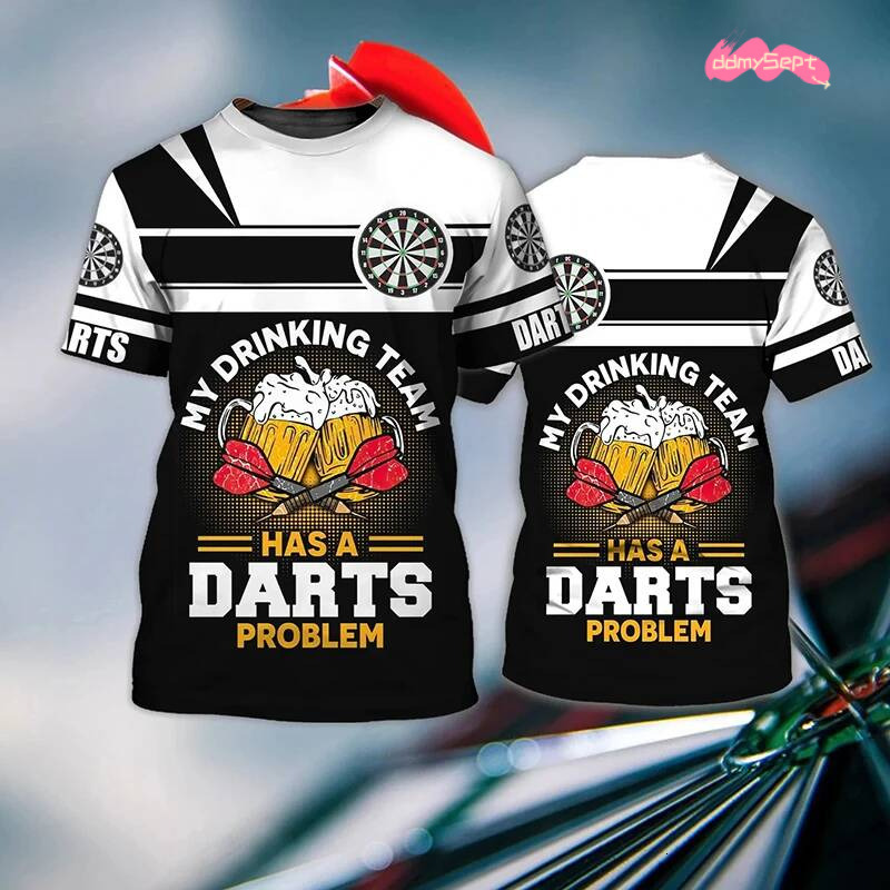 Beer And Darts 3D Print Men T-shirt Summer Cool Streetwear O-Neck Short Sleeve T Shirts Oversized Haruku Boys Kids Tees Tops ddmysept
