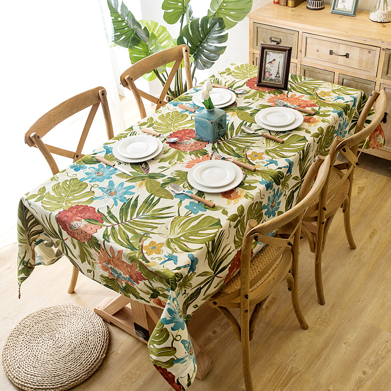 European Fabric Tablecloth Flowers Relief Pattern Table Cloth High Precision Round Rectangle Thicken Big Tassel Cover Mat