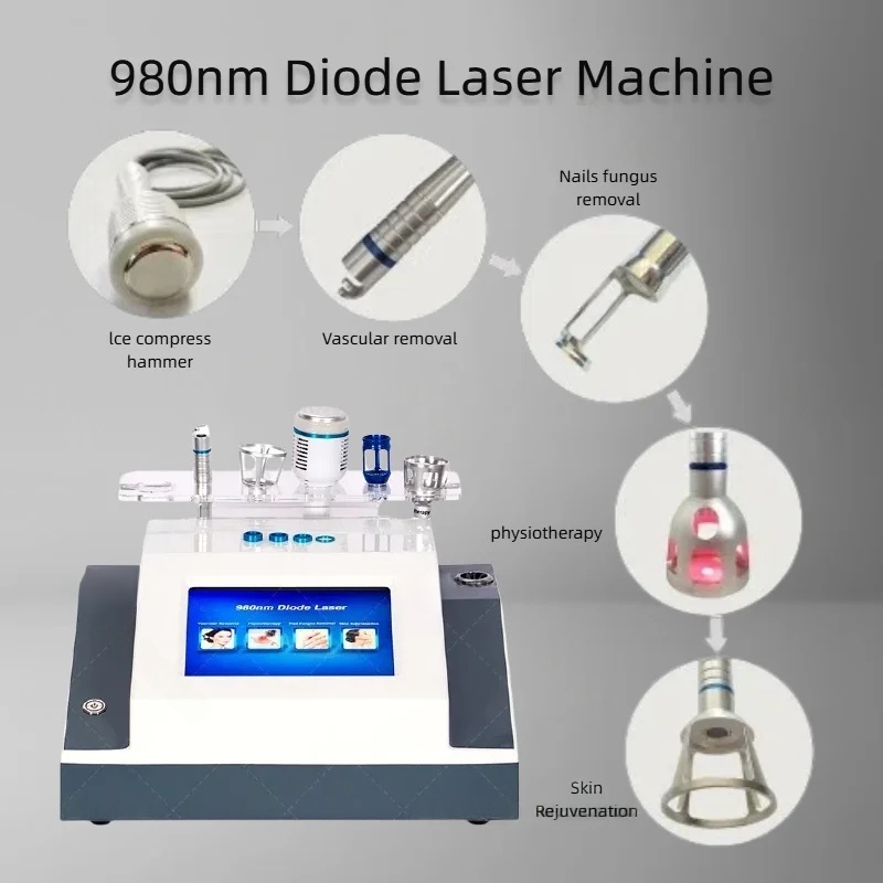 980NM 5 In 1 Diode Varice Curing Machine Multifunctional Beauty Instrument Spider Veins Nail Fungus Removal Device Safe Best