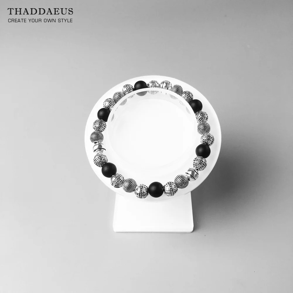 Bracelets Cross Beads Obsidian For Rebel Men Trendy Gift Europe Style Heart Masculine 925 Sterling Silver Jewelry 250711