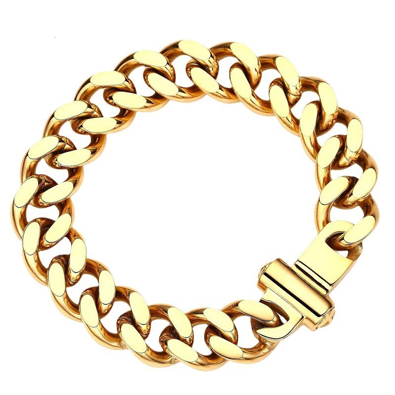Luxury Jewelry Designer Jewelry Hot Selling European And American Style Thick Four-sided Polished Stainless Steel Chain Men's Bold Titanium Steel