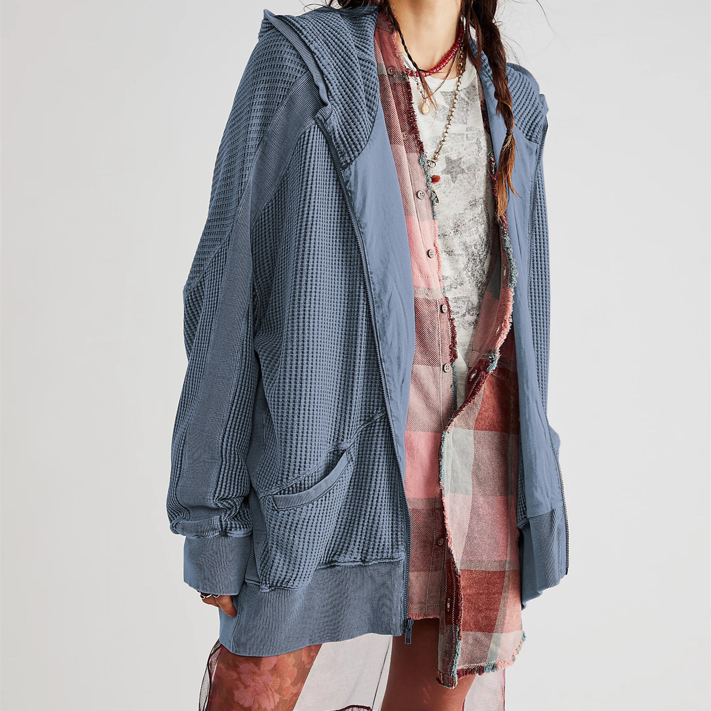 new Free shipping designer for women Cardigan zipper versatile hoodie jacket women hoodie mid length jacket