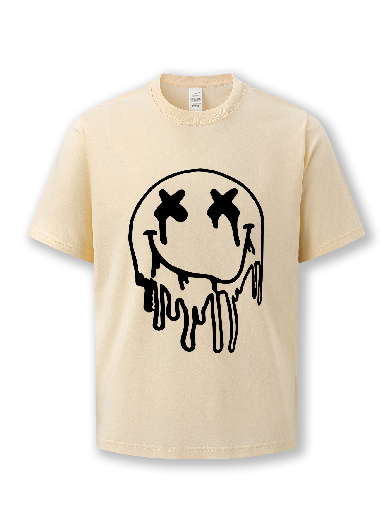 T-Shirts Summer casual short-sleeved cotton T-shirts for men and women, with round-neck tops featuring letter and smiley face patterns