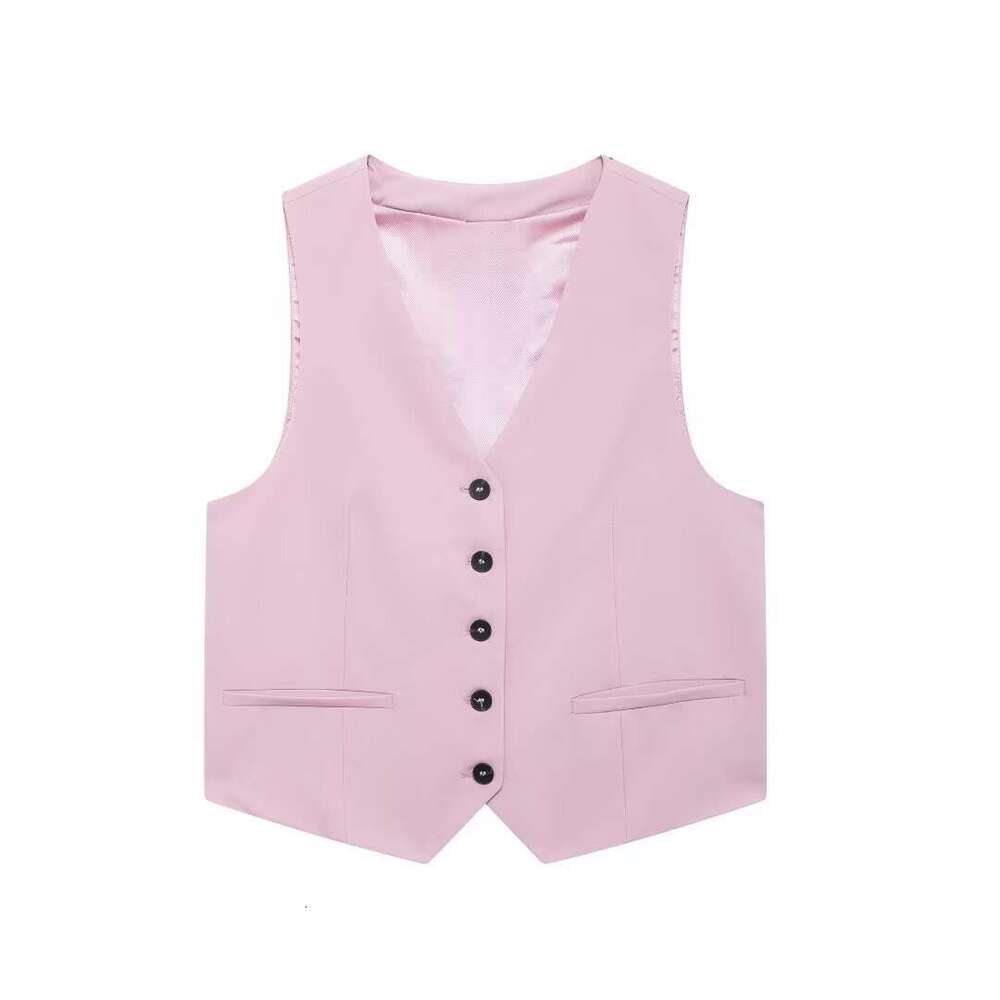 TRAFZA Autumn Versatile Fashion New Tie Strap Vest + Double Pleated Pants Women's Clothing B5
