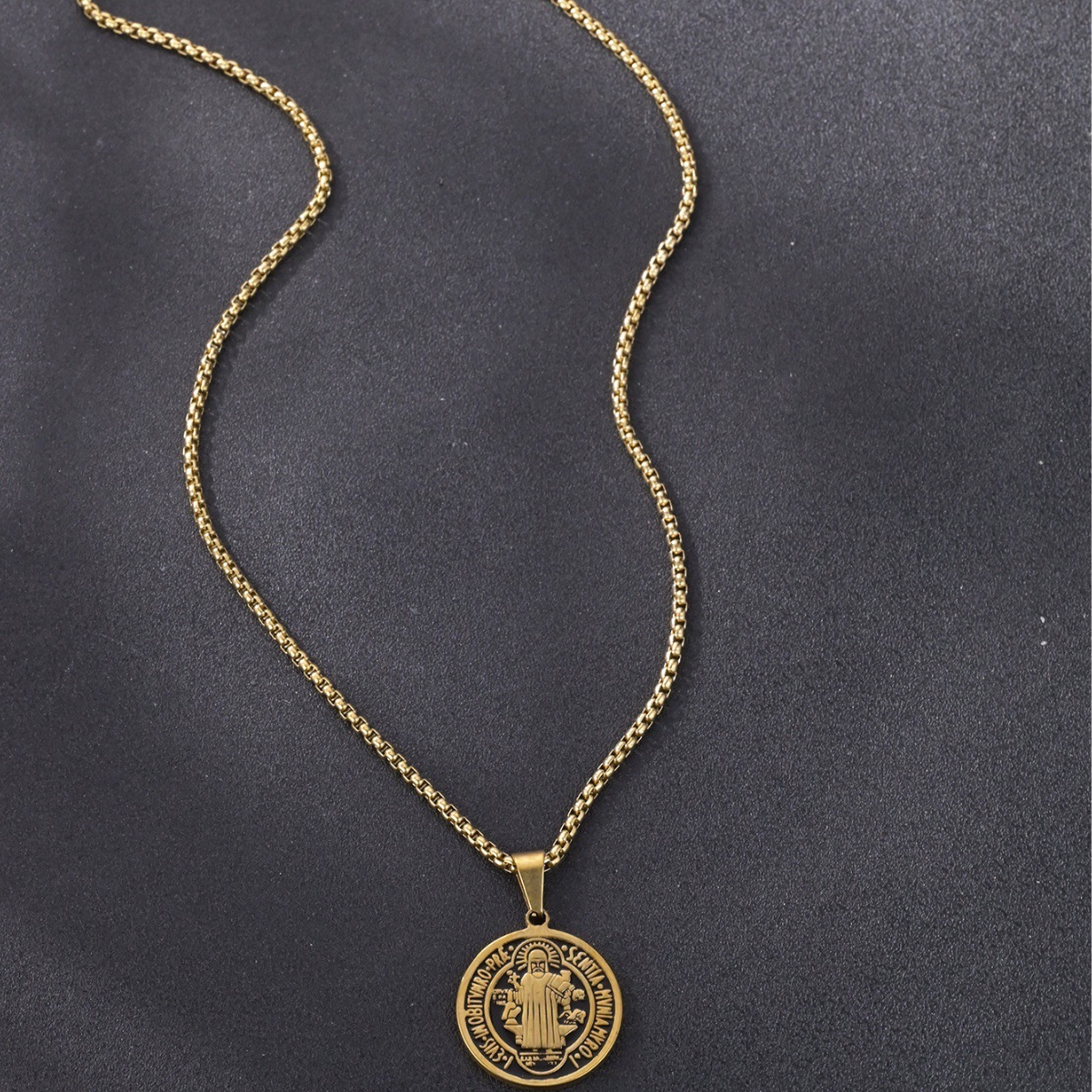 Luxury Jewelry Designer Jewelry European And American Fashion Cross-border Religious Stainless Steel Pendant Necklace 60cm Jewelry Catholic Jesus Chri