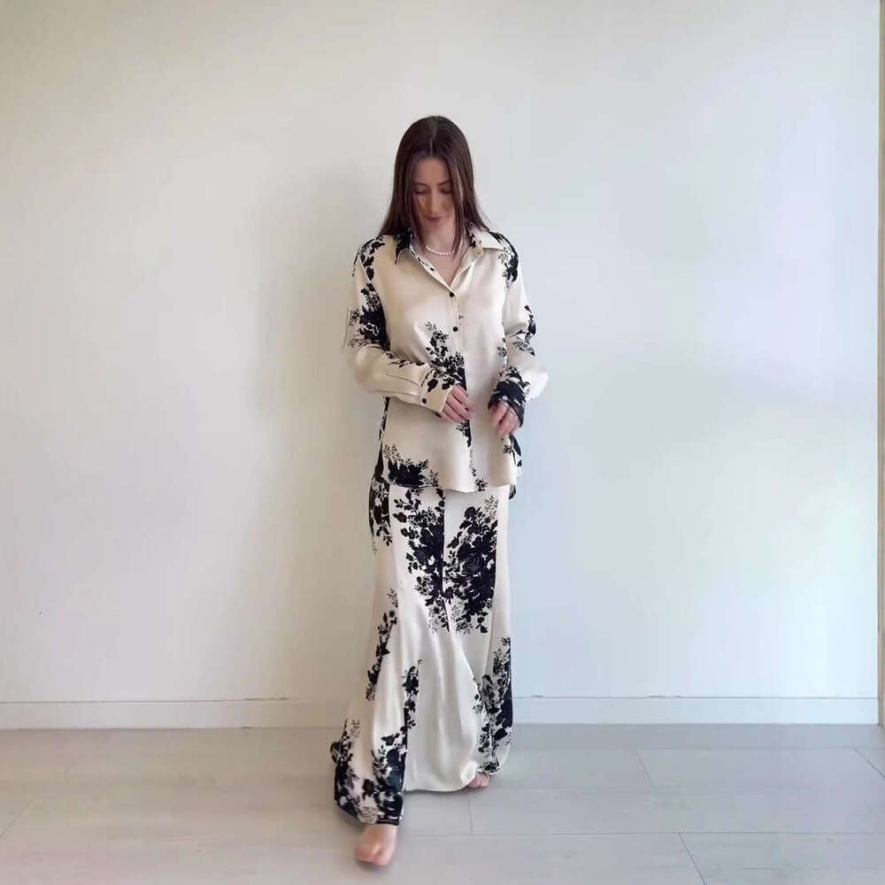 Women's Clothing Spring New Printed Button Loose Skirt Fashion Set For Women B5