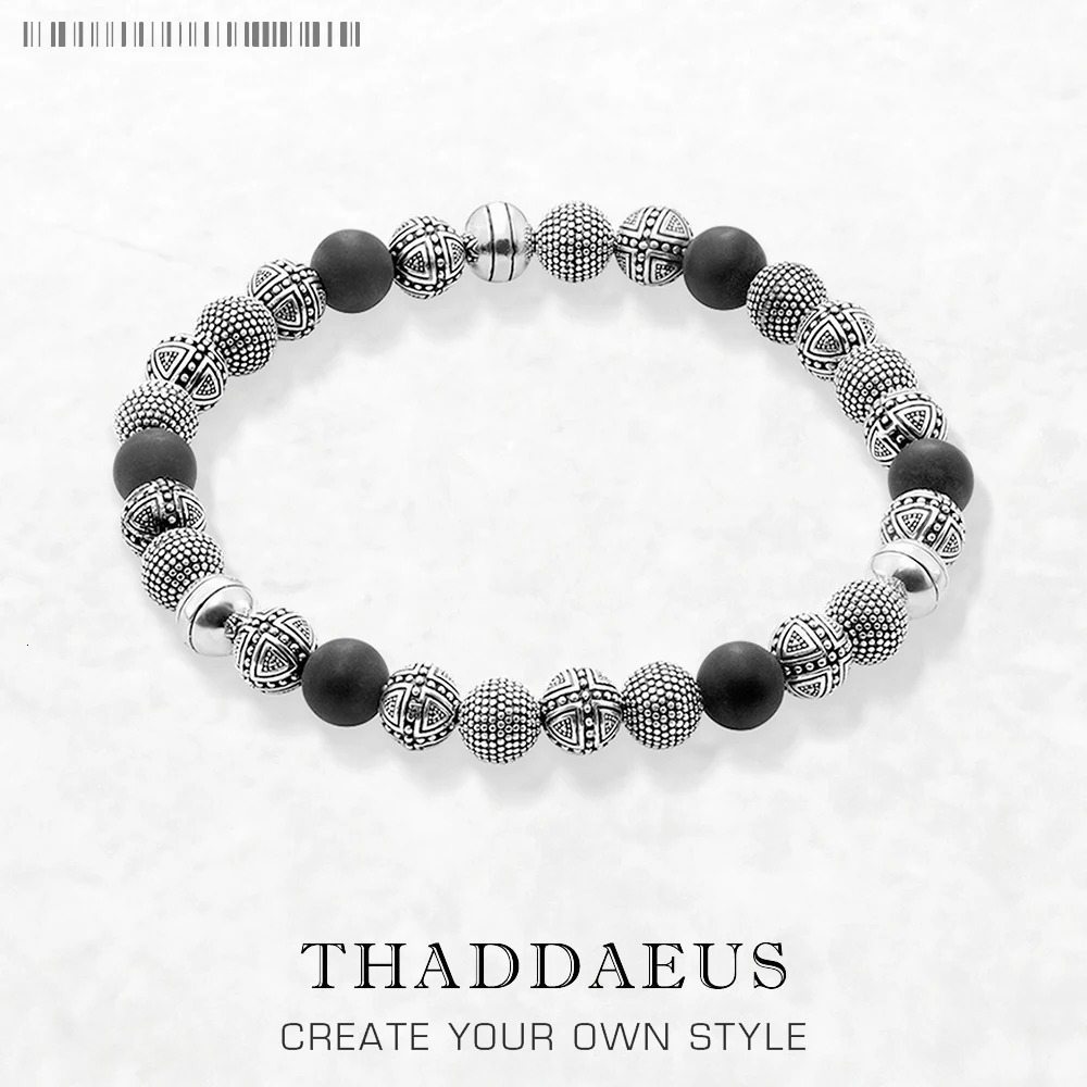 Bracelets Cross Beads Obsidian For Rebel Men Trendy Gift Europe Style Heart Masculine 925 Sterling Silver Jewelry 250711