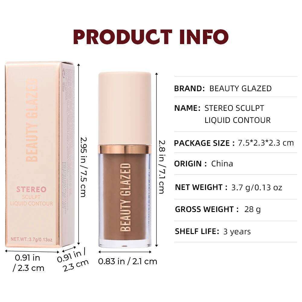 2025 Beauty Glazed 2 Color Liquid Contouring To Enhance The Facial Contour,Waterproof ,Matte,V-face Shaping Contour Face Makeup X2507