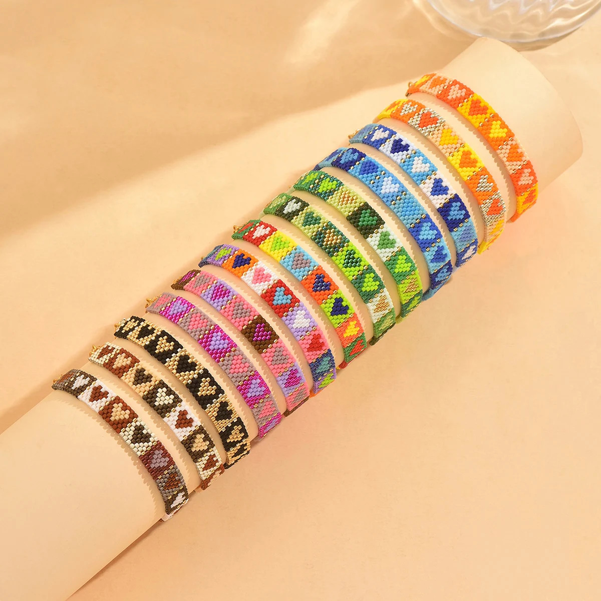 ZHONGVI Creative multi-color heart Stainless steel chain bracelet Miyuki Bracelet For Women Boho Pulseras Fashion Jewelry 250712