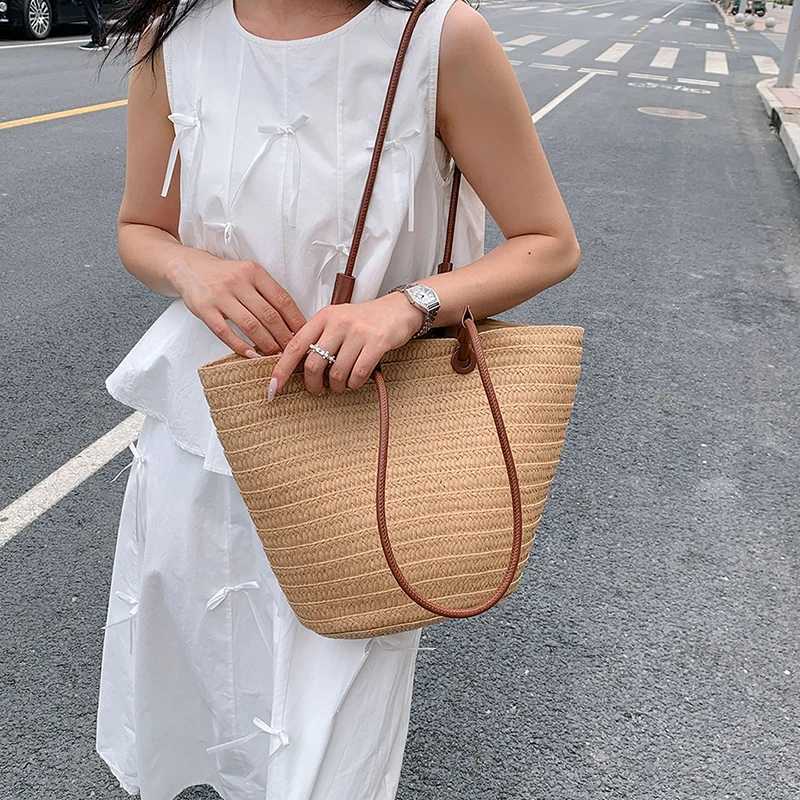 Handmade woven bags able and casual beach tourism large capacity shopping and commuting