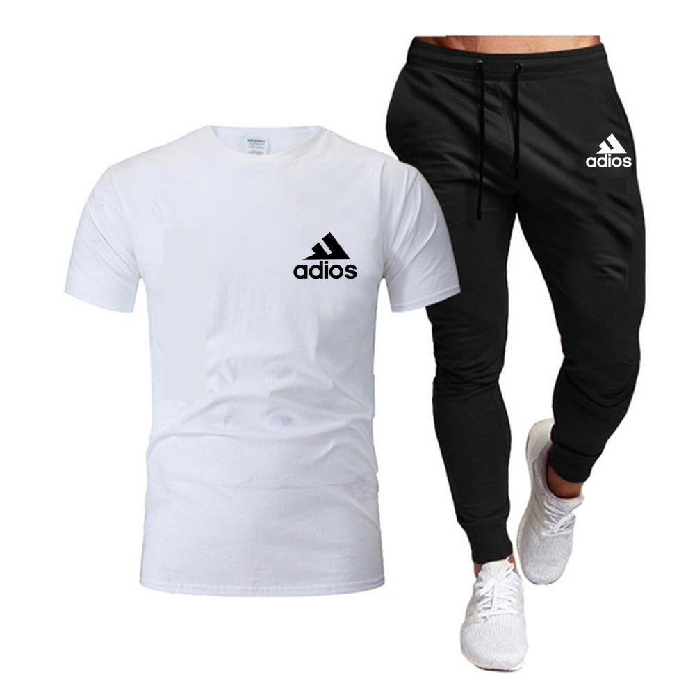 Men's Tracksuits T-shirt And Pants Set Running Fashion Printed Short Sleeved Gym Sports 2025 Summer Item