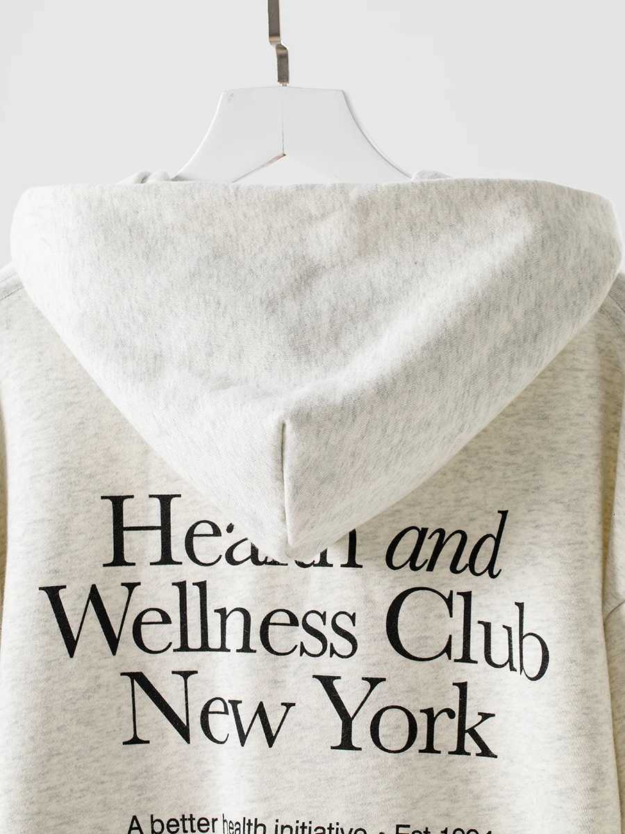 Letter Printed Sport Sweatshirts For Women Loose Casual Long Sleeve Hooded Sweatshirt 2024 New Streetwear Fashion Pullover Tops X2507151