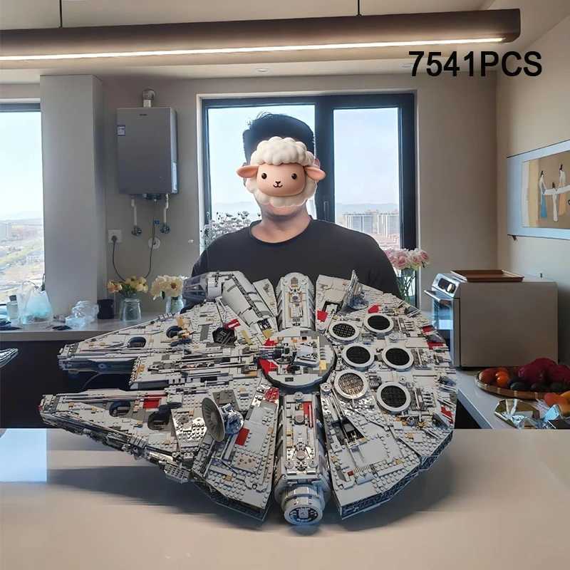 In Stock With Stand Millennium Ship Falcon Building Blocks Kits Compatible With 05132 Star Bricks Gifts 75192 L250714 S25926
