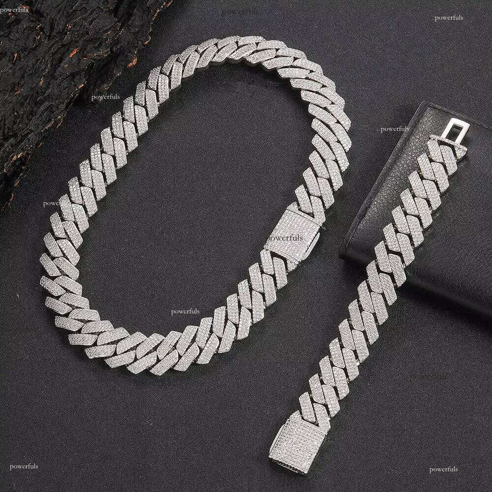 Good Quality Hiphop Jewelry 12mm Moissanite Dia Men's Necklace Cuban k Chain