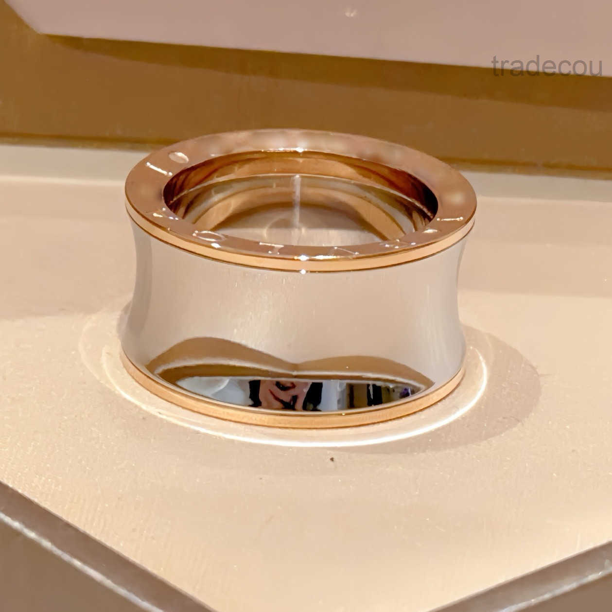 Designer Jewelrys Premium ring mirror ring for men for women couple rings top quality titanium steel + ceramic never fade With box 066