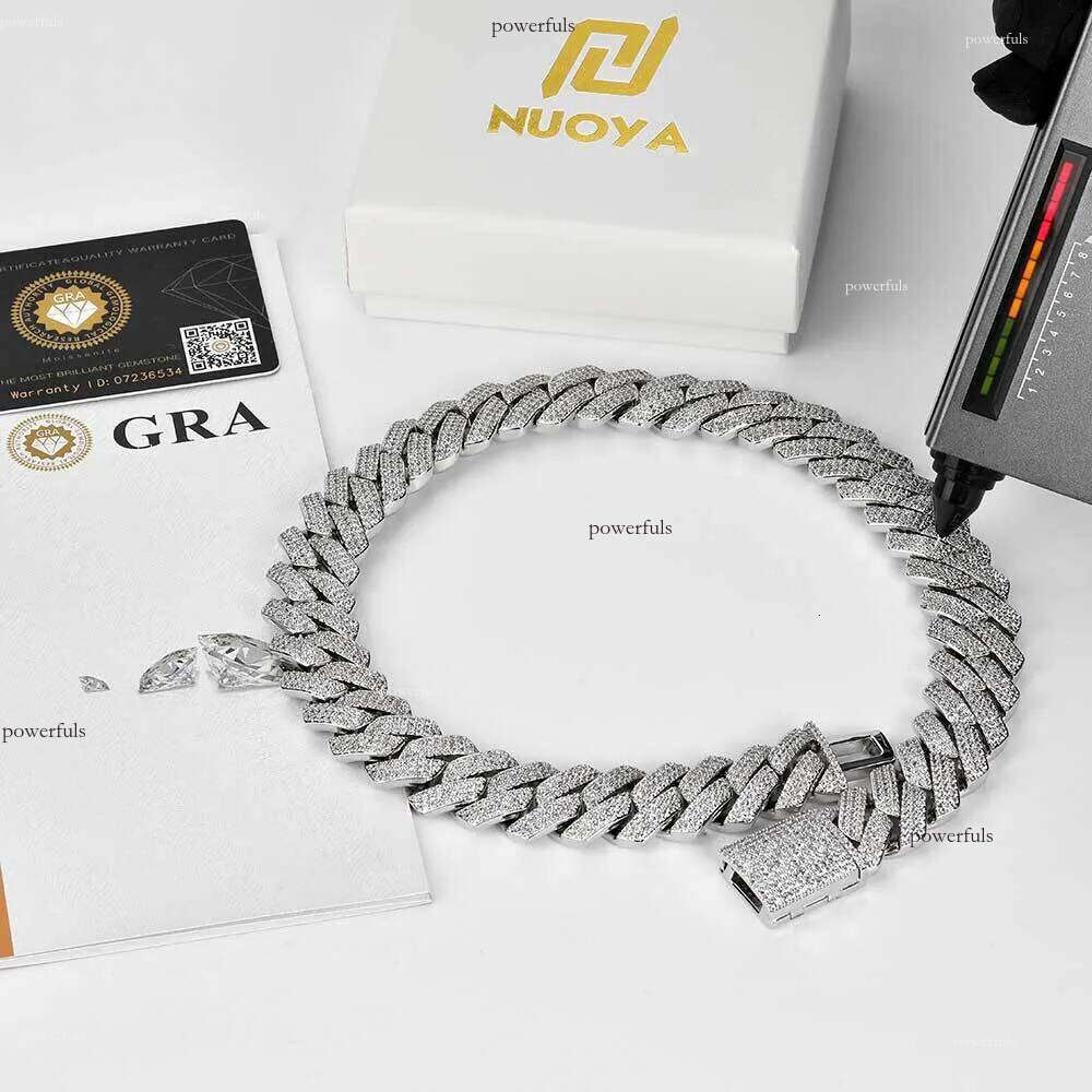 Good Quality Hiphop Jewelry 12mm Moissanite Dia Men's Necklace Cuban k Chain