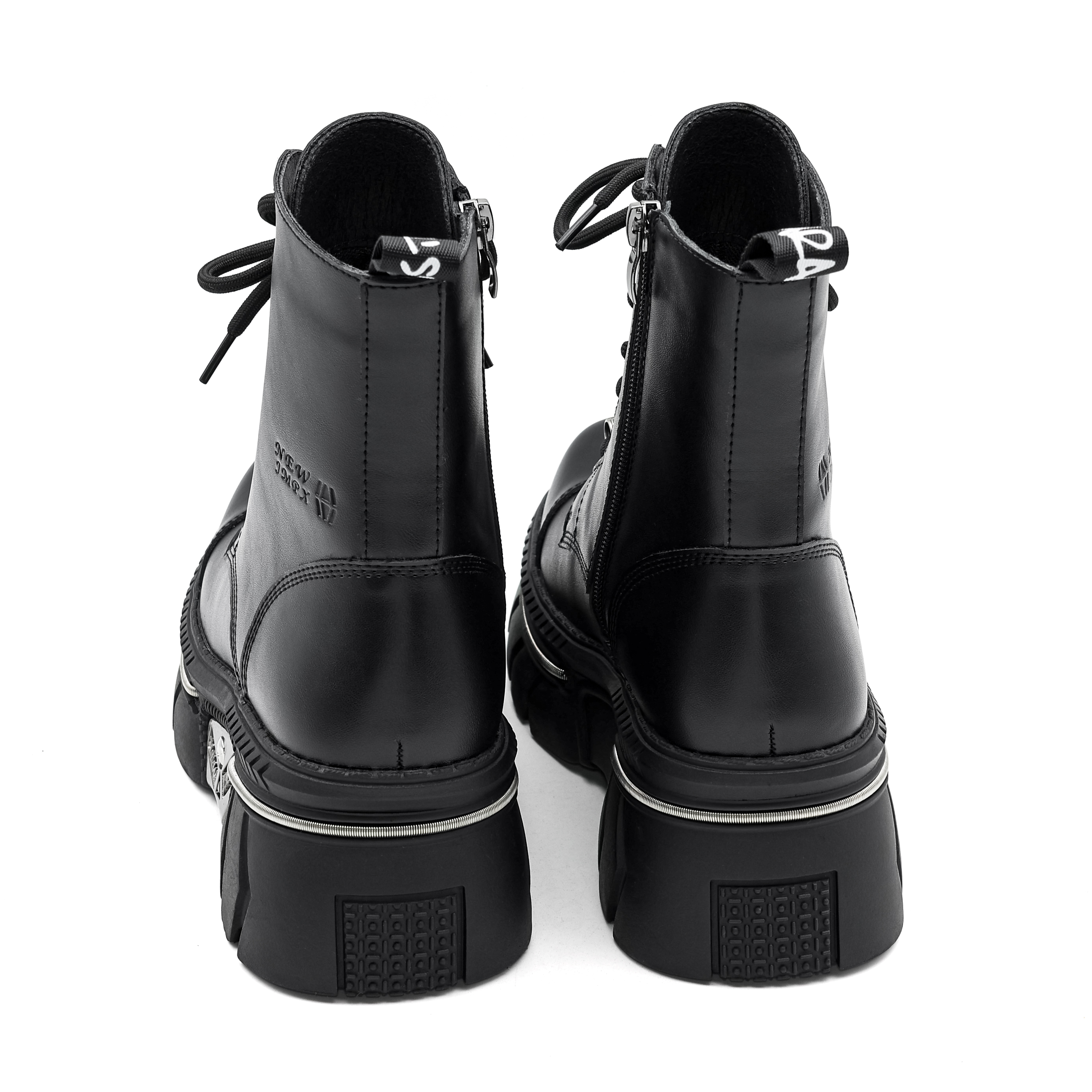 Gothic Punk Style Dark High Heels with Metal Accents - Height-Increasing Boots for Ladies