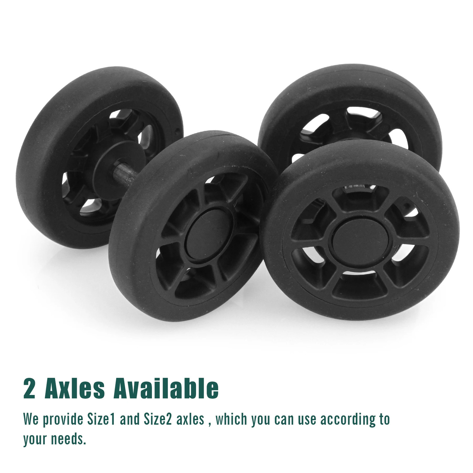 8Pcs Black Replace Wheels with Screw For Travel Luggage Suitcase Wheels 55mm Axles Repair Kit Silent Caster Wheel DIY Repair 250708