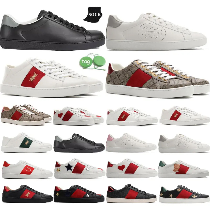 Designer Shoes Leather Embroidered Black Men Tiger Chaussures Interlocking White Shoe Walking Casual Sports Flat Trainers Running Shoes