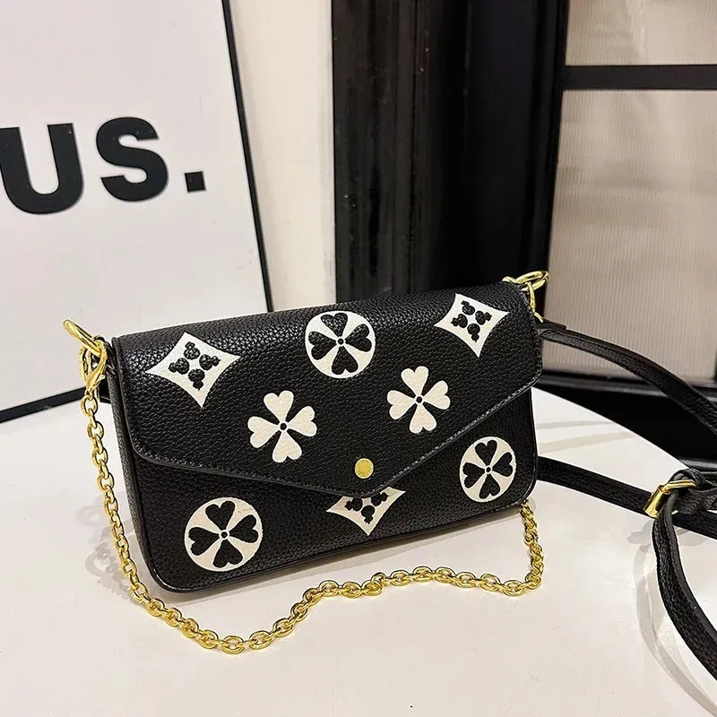 Designer Shoulder Luxury Bag Wallet Fashion Multicolor Chain Leather Handbag New Casual Letter Daily Flap High Quality Womens Purse