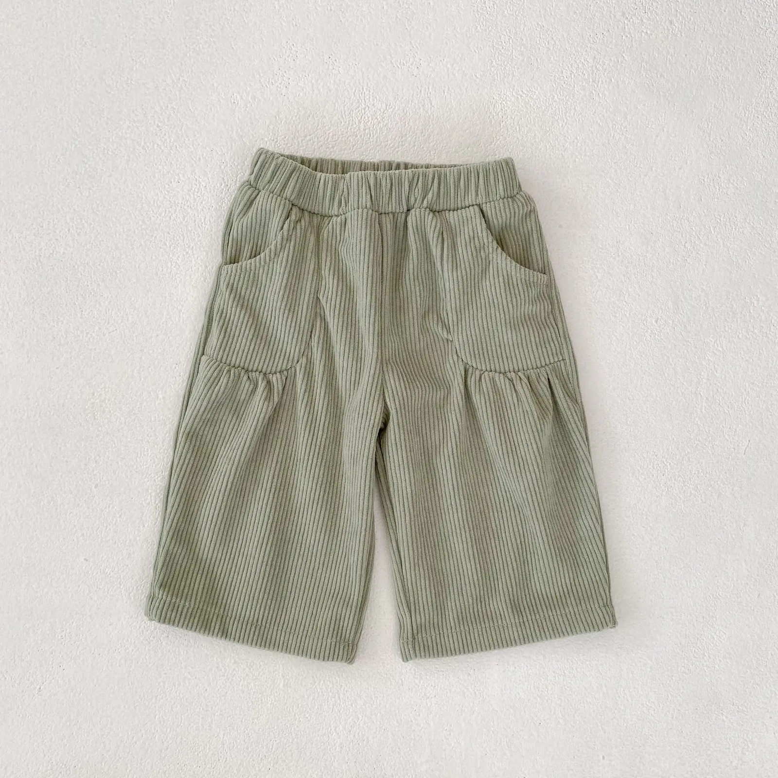 autumn clothing for babies aged 0-3 corduroy pants for boys and girls fashionable loose straight leg pants 250715