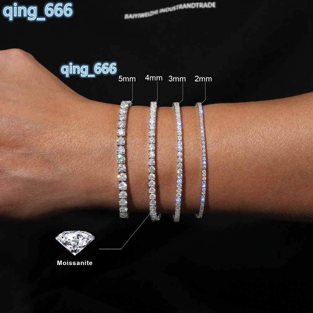 Wholesale VVS Moissanite Tennis Chain 925 Sterling Silver Jewelry Gifts GRA Iced Out Lab Mossanite Tennis Bracelet for Women Men