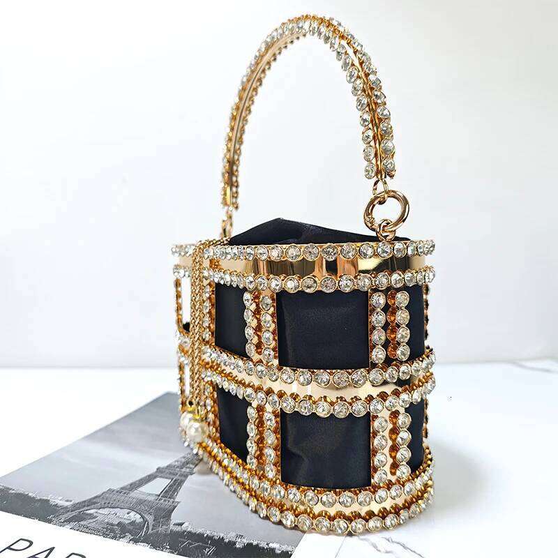 Rhinestone Evening Fashionable Top designer style Designer Handbag Metal Unique Bucket Versatile Women Tote Bag