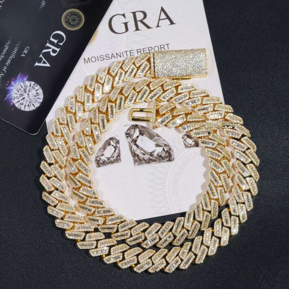 Hip-Hop New Style Iced Sier 12mm Wide Long Stick Motorcycle Gold-Plated Cuban Chain jewelry bracelet necklace