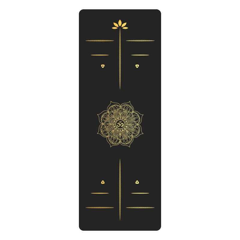 Printed Eco-Friendly PU Yoga Mat Anti-Slip Black Gym Fitness Exercise Mat Natural Rubber Yoga Mat Bolsters Cushions 11 XJ250714