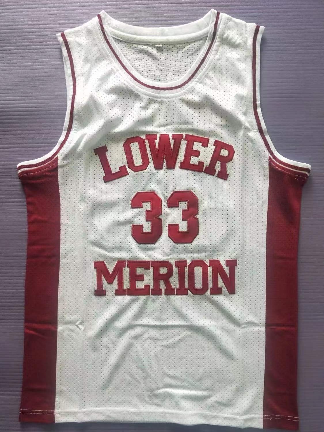 33 Bryant Lower Merion Headgear Men's Maroon High School Retro basketball Jersey Embroidered Red White Black