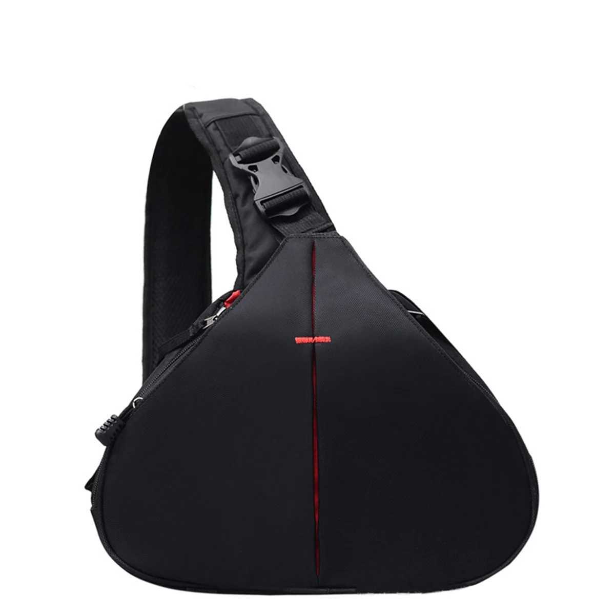 DSLR Shoulder Camera Bag Waterproof Travel Small Photography Bags Triangle Sling Bag for Digital Camera Black XY