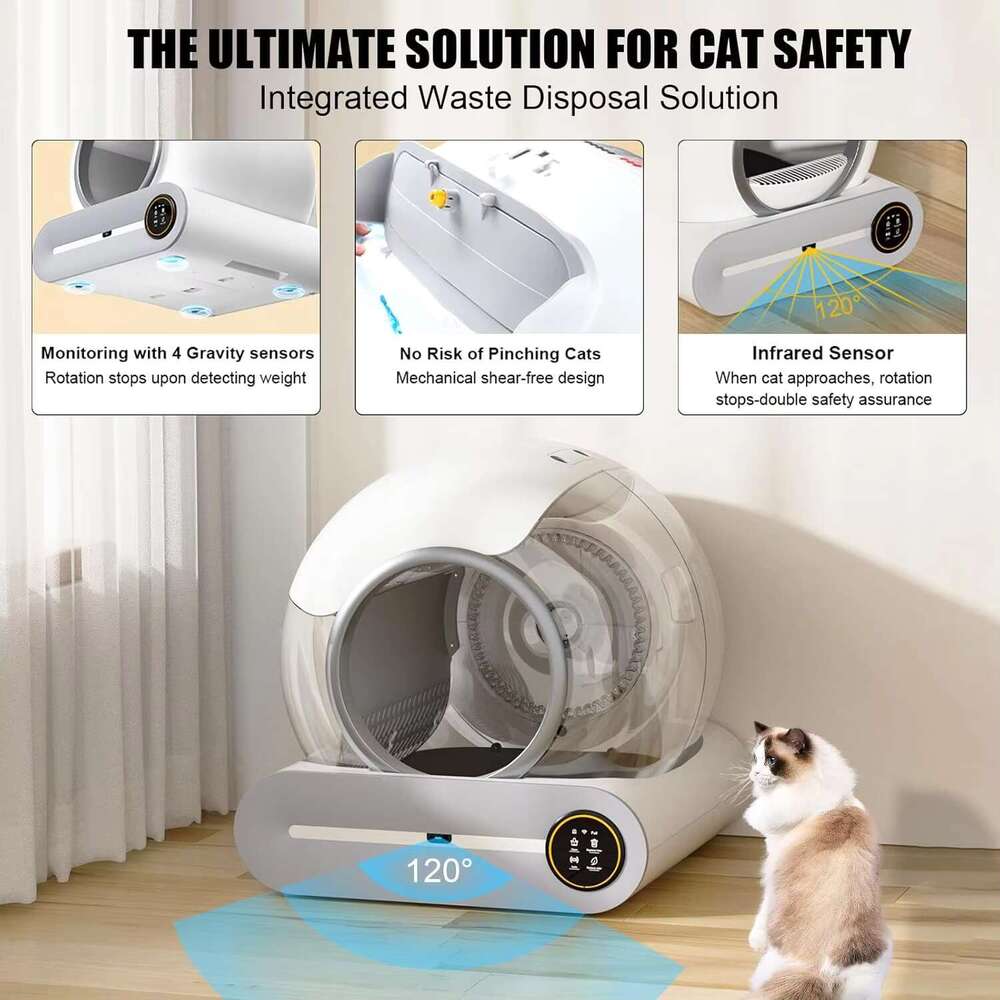 Pet Boxes for Cats Scoop 3 Tray Sifting Self-pack Smart Disposable Self Cleaning Semi Automatic Cat Litter Box