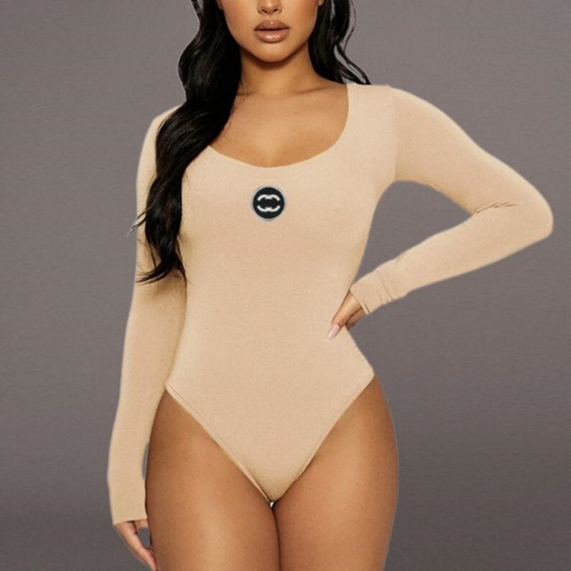 2025 New Hotsale Luxury Women's Jumpsuits Rompers Sexy Long Sleeve Women One-piece Romper Embroidery Brand Logo Bodycon Outfits Women Bodysuit Asian Size S-L