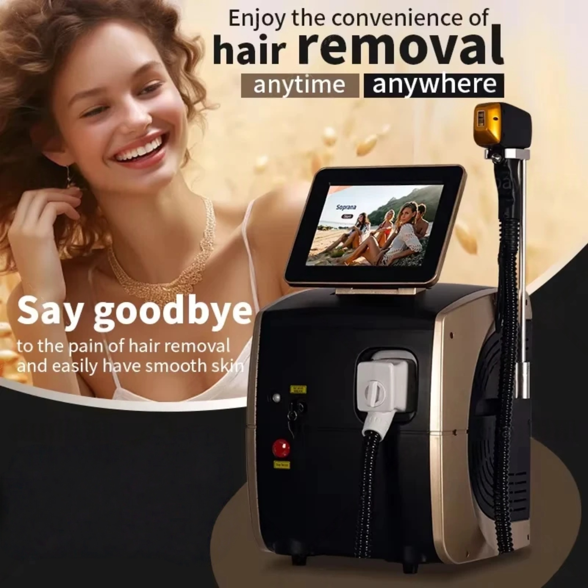3500W Diode Laser Hair Removal Machine Ice Titanium high configuration non-invasive cold hair removal device 3 wavelength 808nm 1064nm 755nm